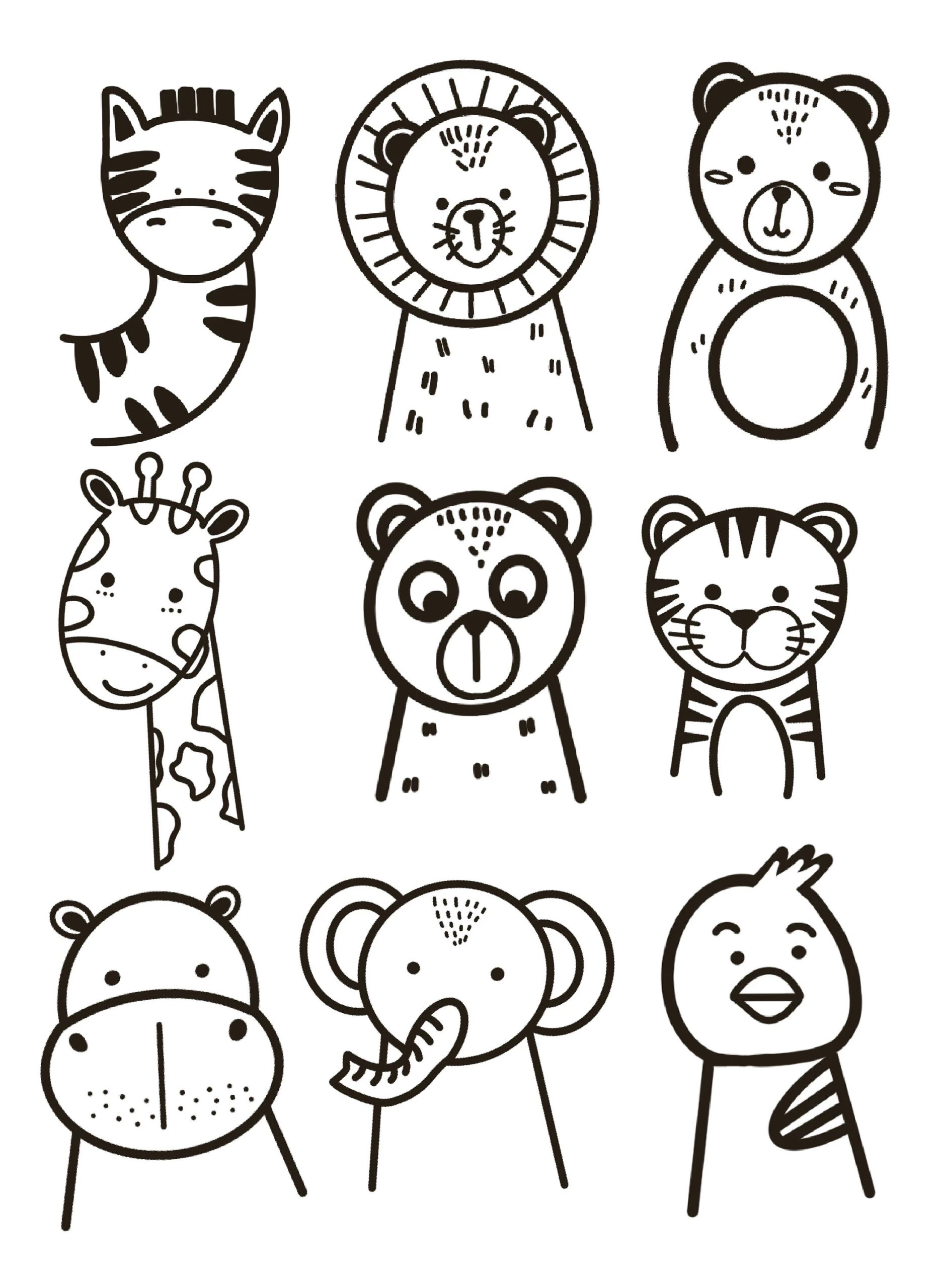 Animal Printable Coloring Page instant Download And Print Animals Animal Printable Coloring Page instant Download And Print Animals