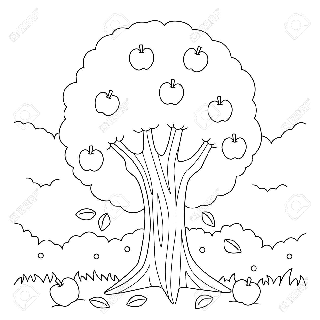 Apple Tree Printable Coloring Pages