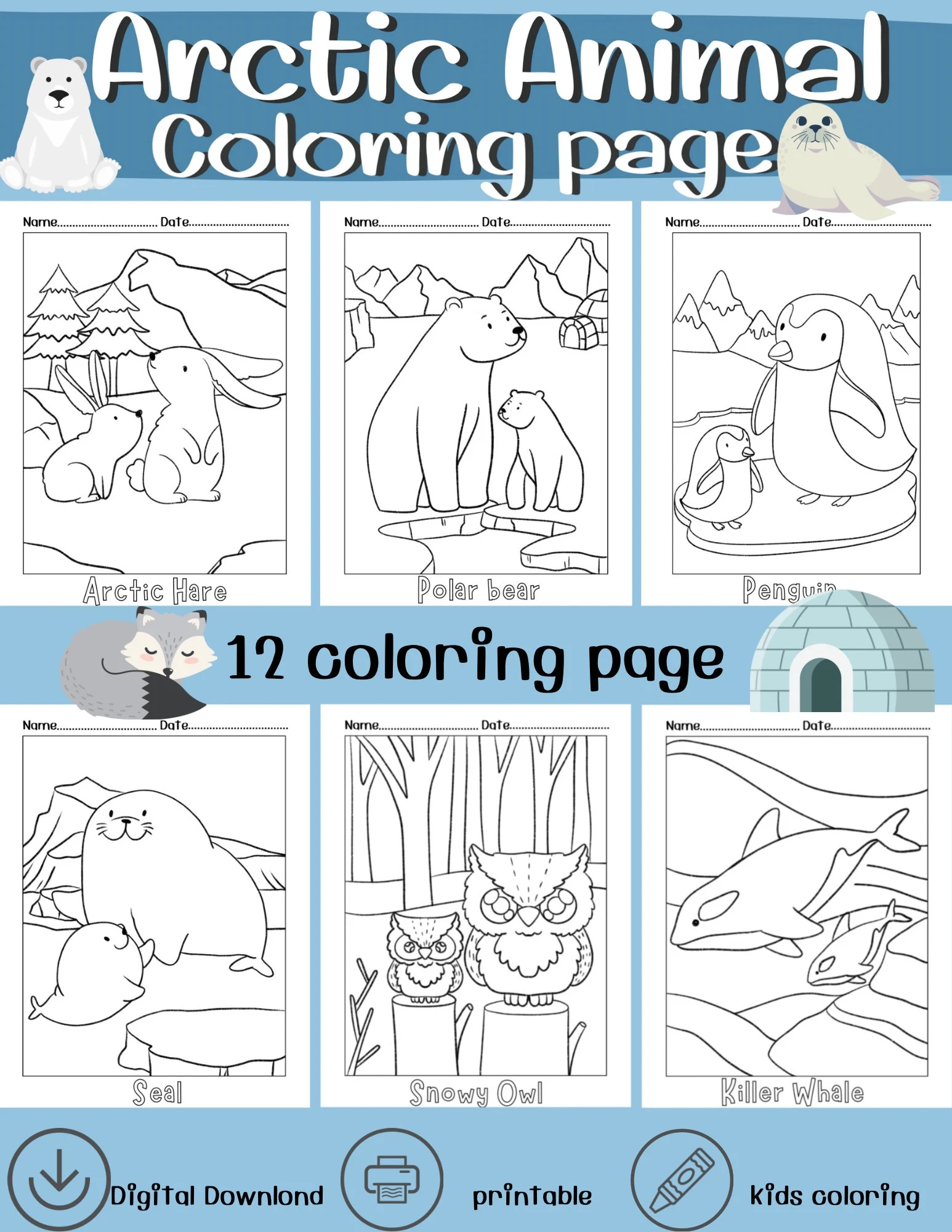 Free Printable Arctic Coloring Page Free Printable Arctic Coloring Page