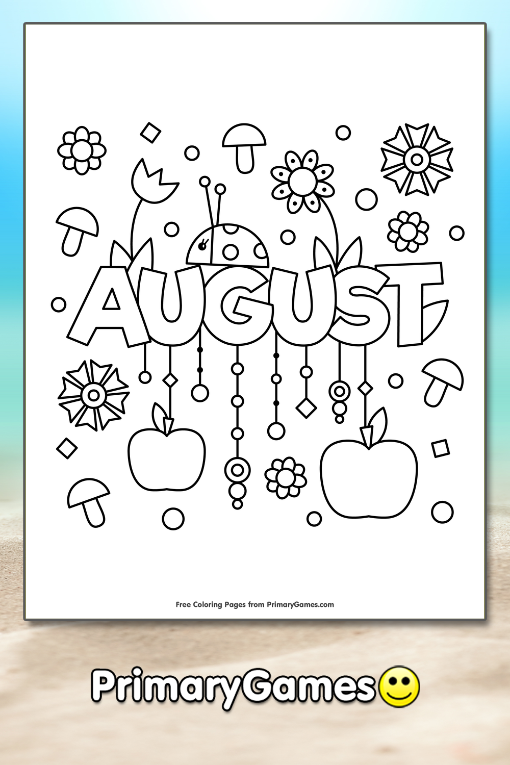 August Coloring Page FREE Printable PDF From PrimaryGames August Coloring Page FREE Printable PDF From PrimaryGames