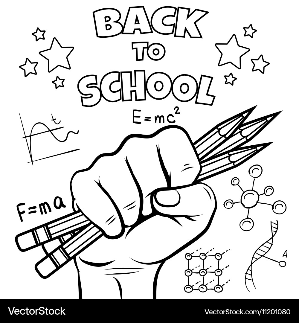 Back To School Coloring Page Royalty Free Vector Image