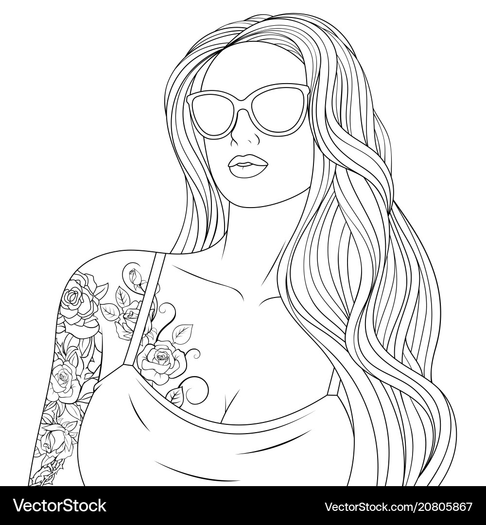 Beautiful Girl Coloring Pages Royalty Free Vector Image Beautiful Girl Coloring Pages Royalty Free Vector Image