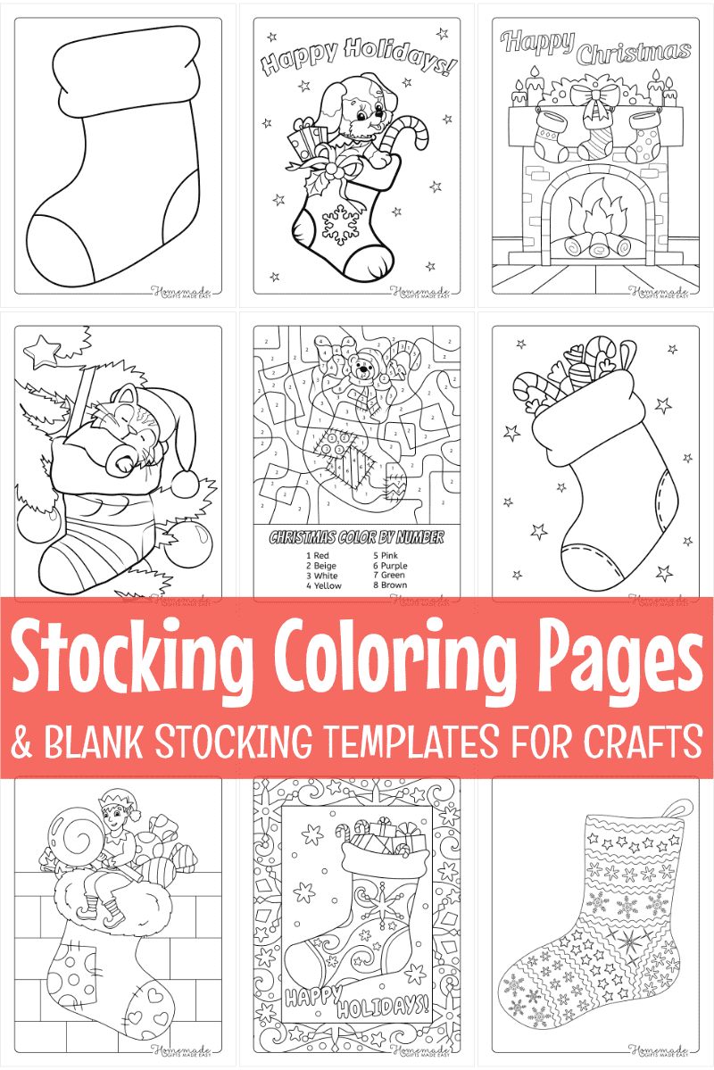 Best Christmas Stocking Coloring Pages U0026 Printable Stocking Templates