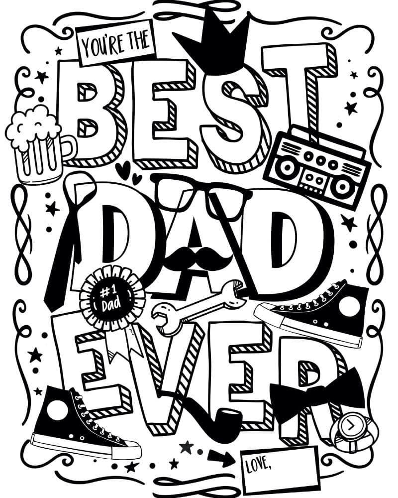 Best Dad Ever Father s Day Coloring Page Printable About A Mom