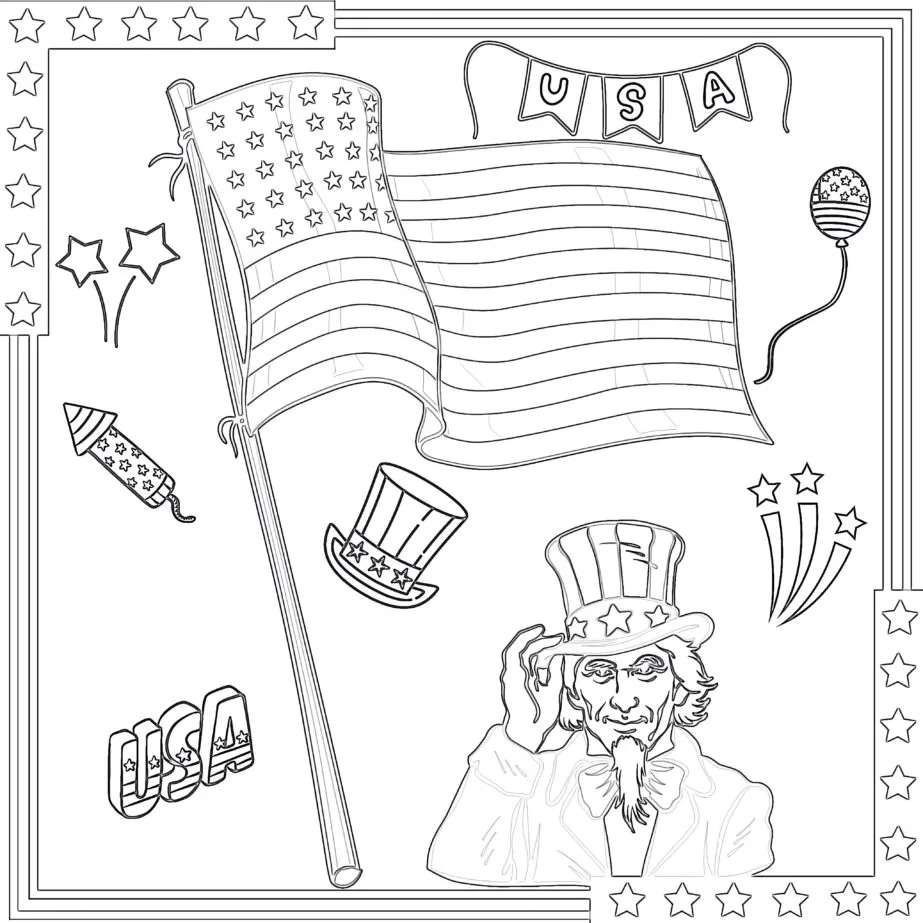 Flag Printable Coloring Pages