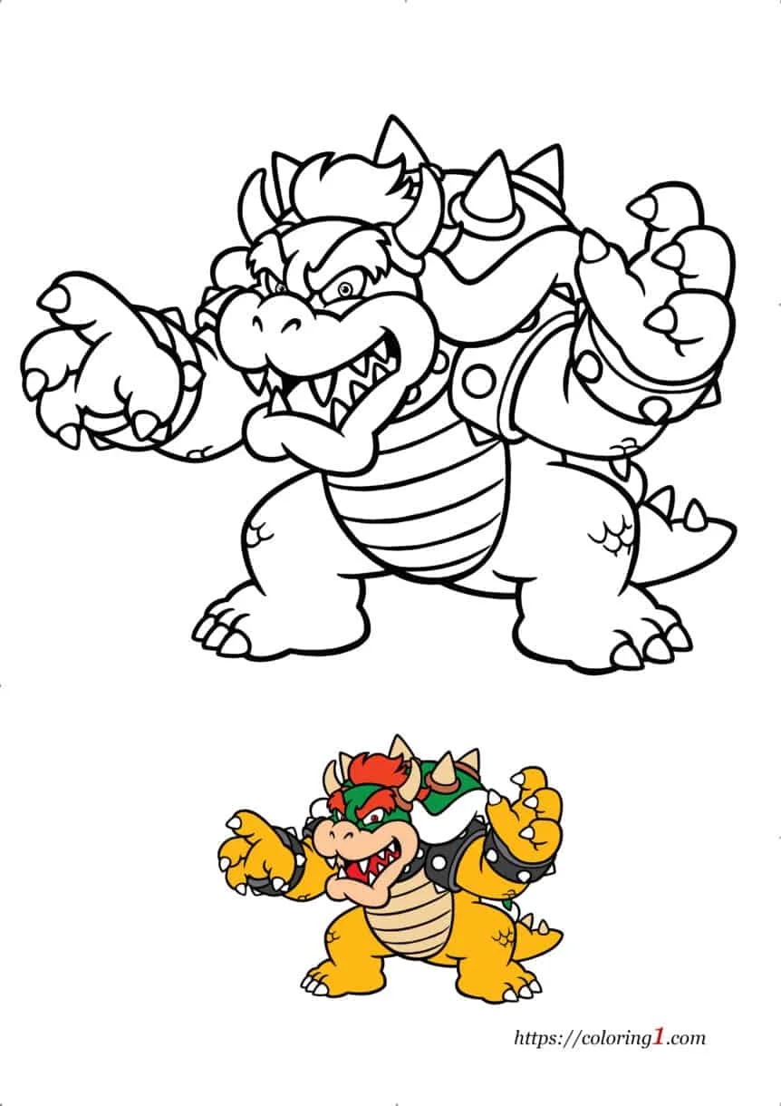 Bowser Mario Coloring Pages 2 Free Coloring Sheets 2021 