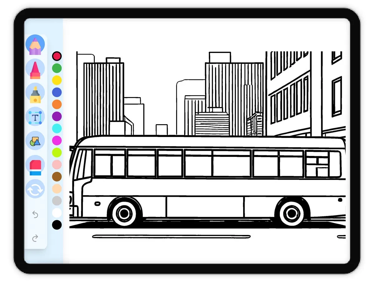 Bus In The City Coloring Page Transportation Coloring Pages