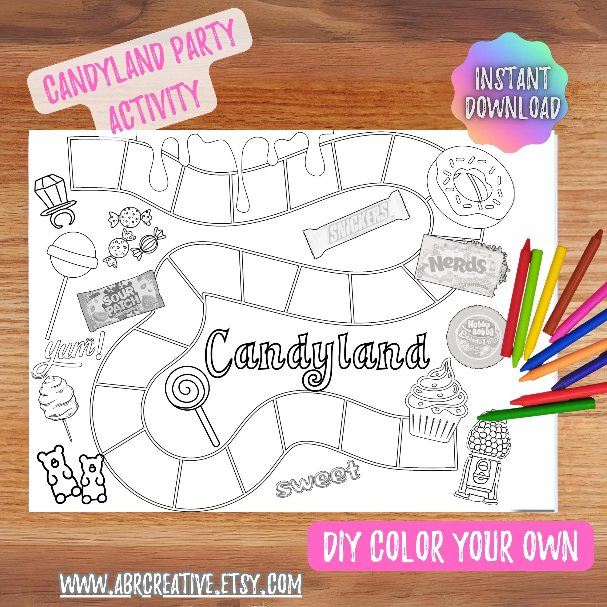 Candy Candyland Coloring Printable Activity For Tween Girl Party Instant Download Printable Candy Birthday Coloring Etsy Candy Candyland Coloring Printable Activity For Tween Girl Party Instant Download Printable Candy Birthday Coloring Etsy