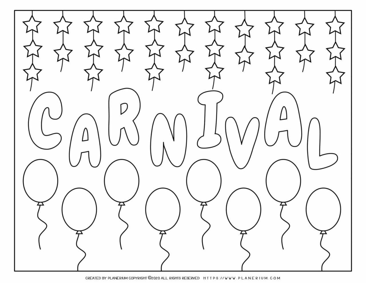 Carnival Coloring Page Party Poster Free Printable Planerium Carnival Coloring Page Party Poster Free Printable Planerium