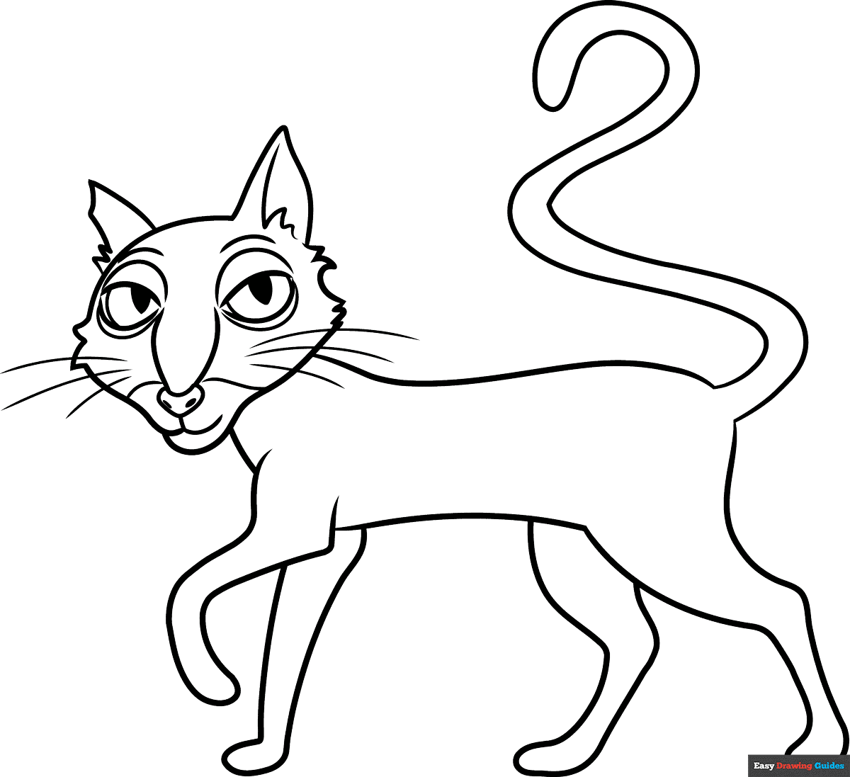 Cat From Coraline Coloring Page Easy Drawing Guides