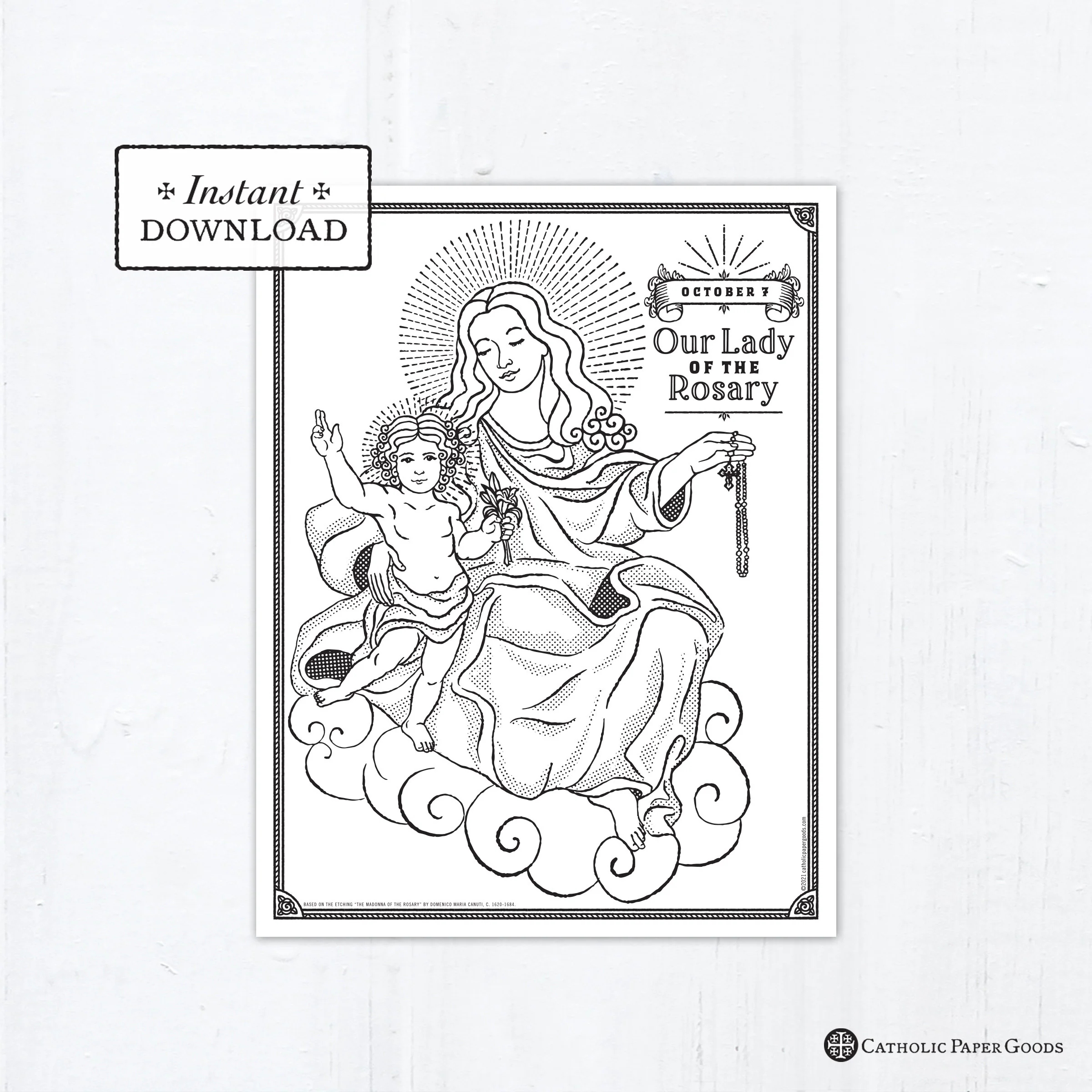 Catholic Coloring Page Our Lady Of The Rosary Catholic Marian 