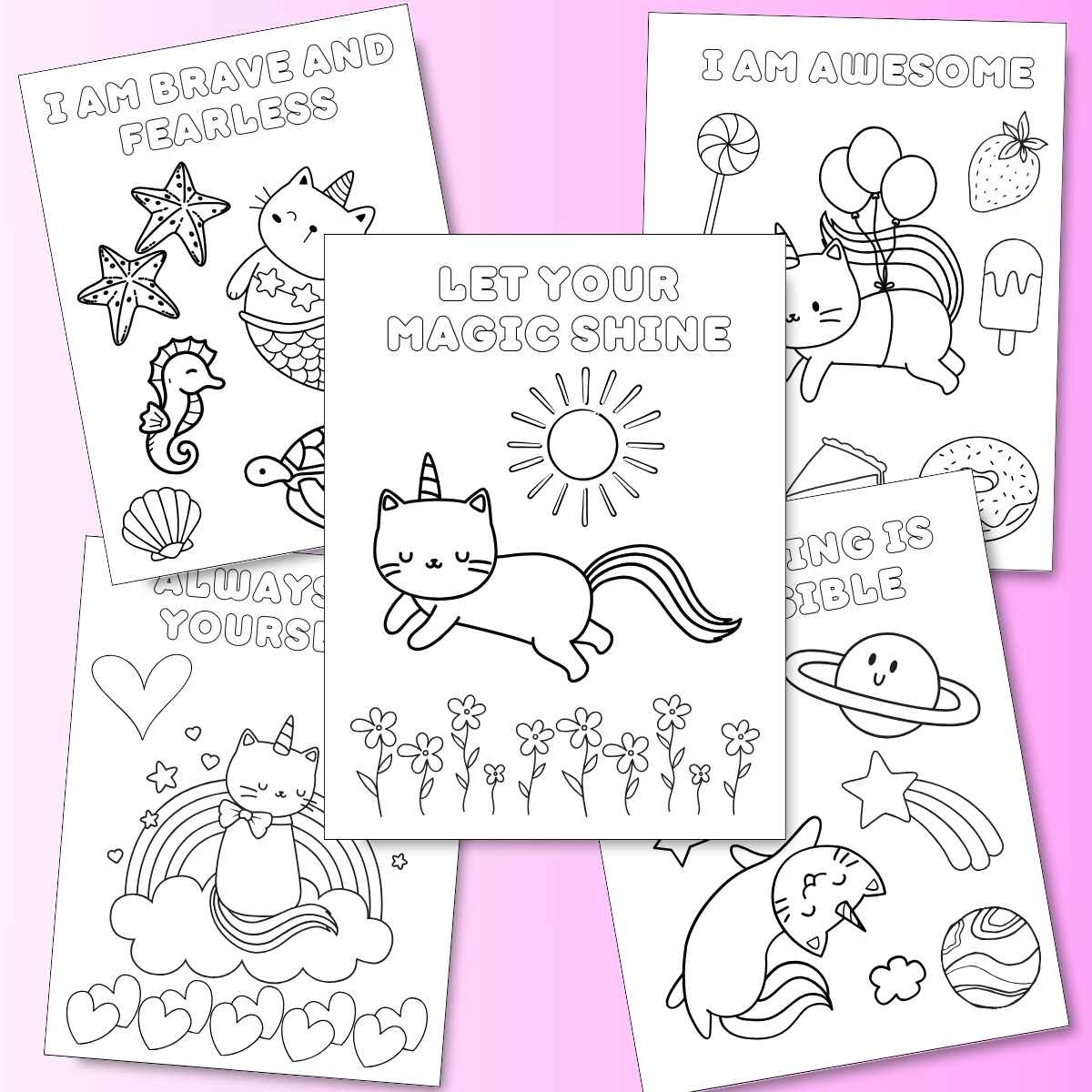 Caticorn Coloring Pages Free Unicorn Cat Printables Caticorn Coloring Pages Free Unicorn Cat Printables