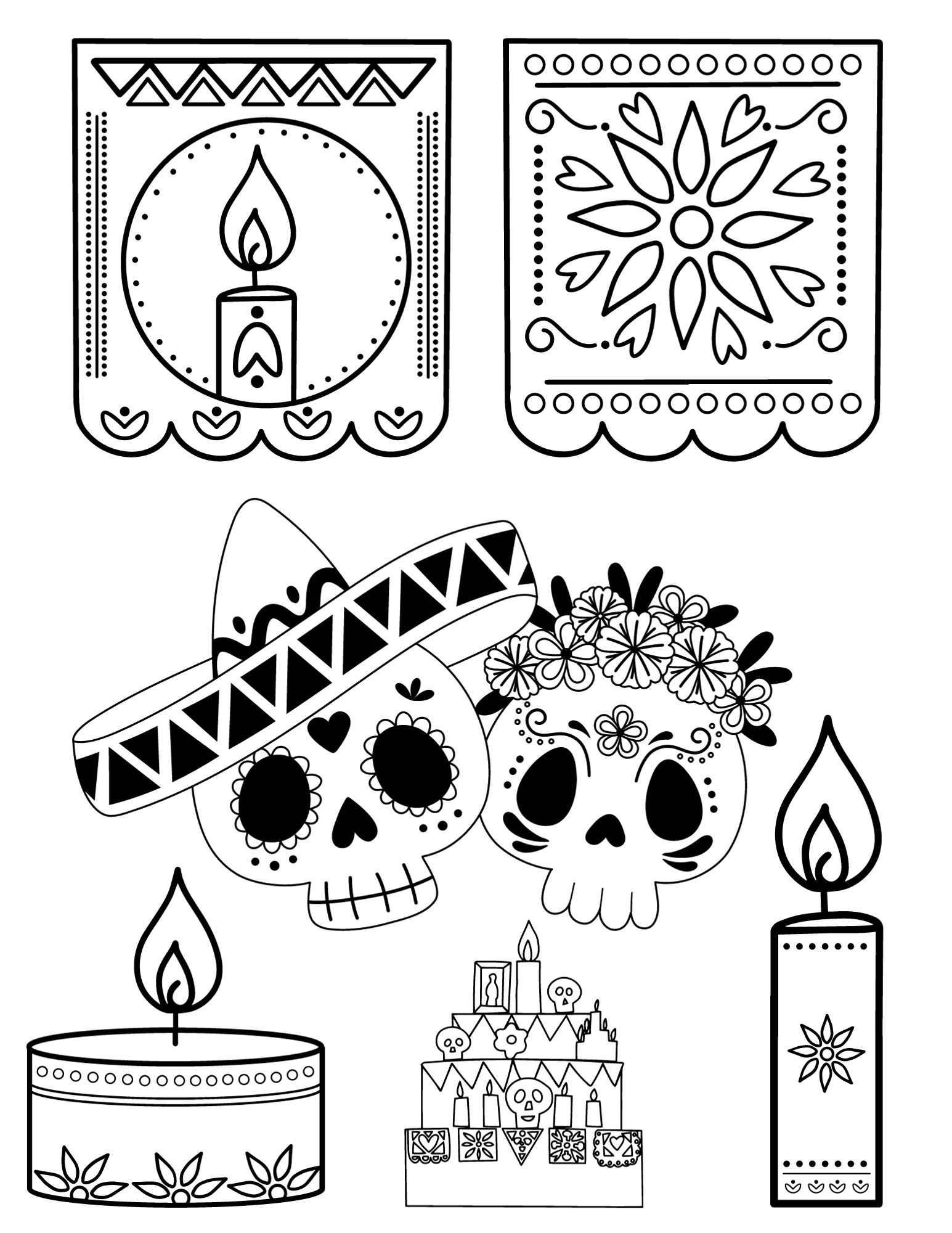 Free Printable Day Of The Dead Coloring Pages