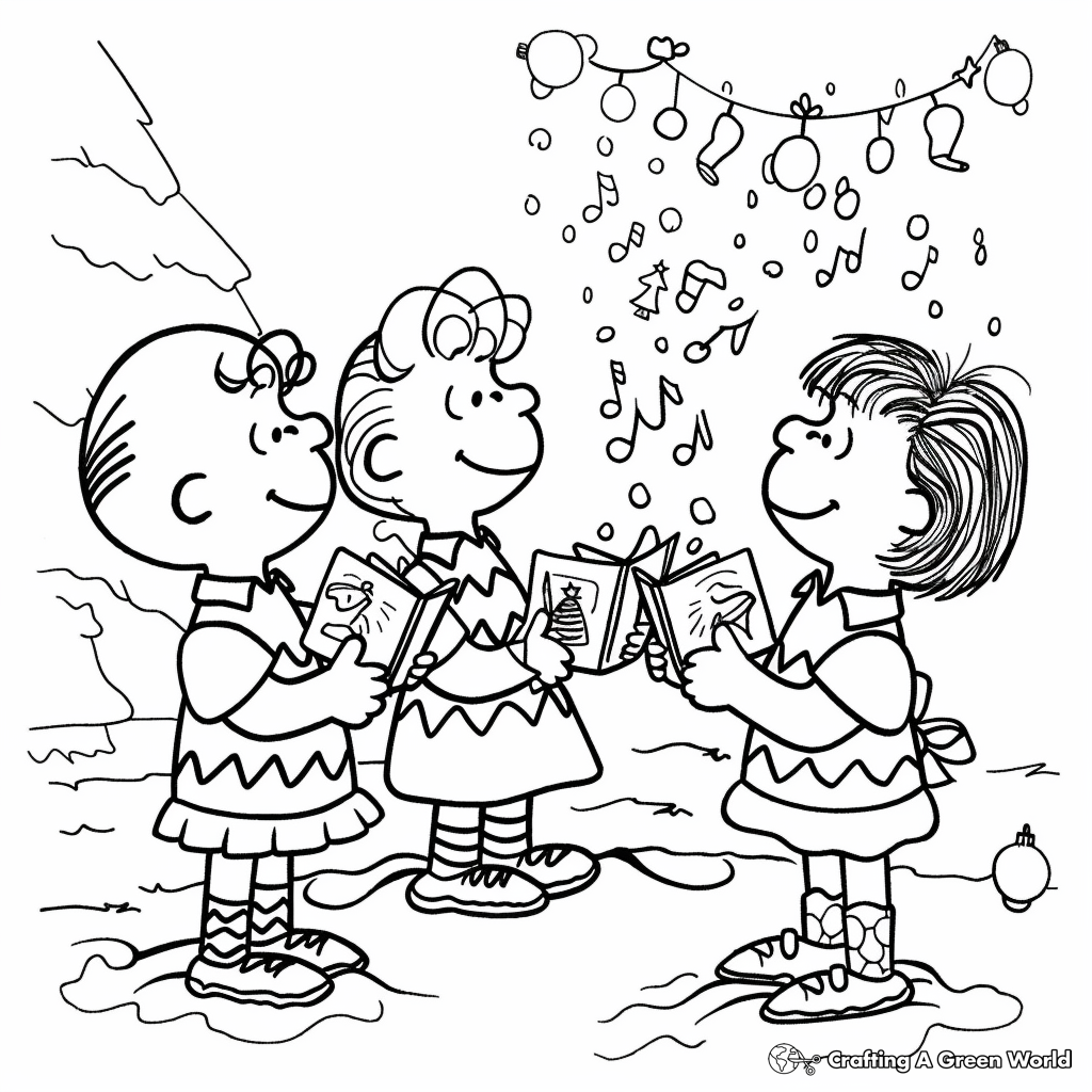Charlie Brown Christmas Coloring Pages Free Printable 