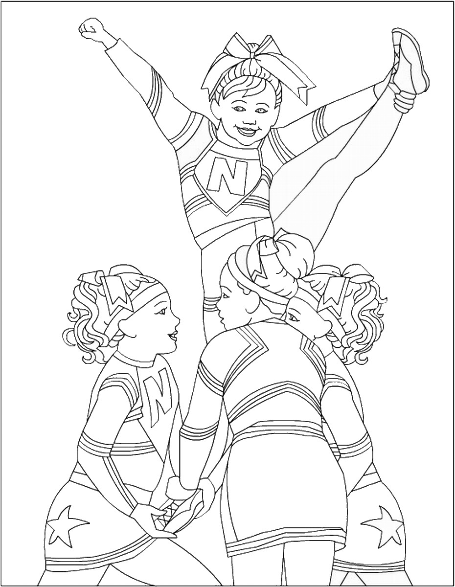Cheerleading Coloring Pages Birthday Printable