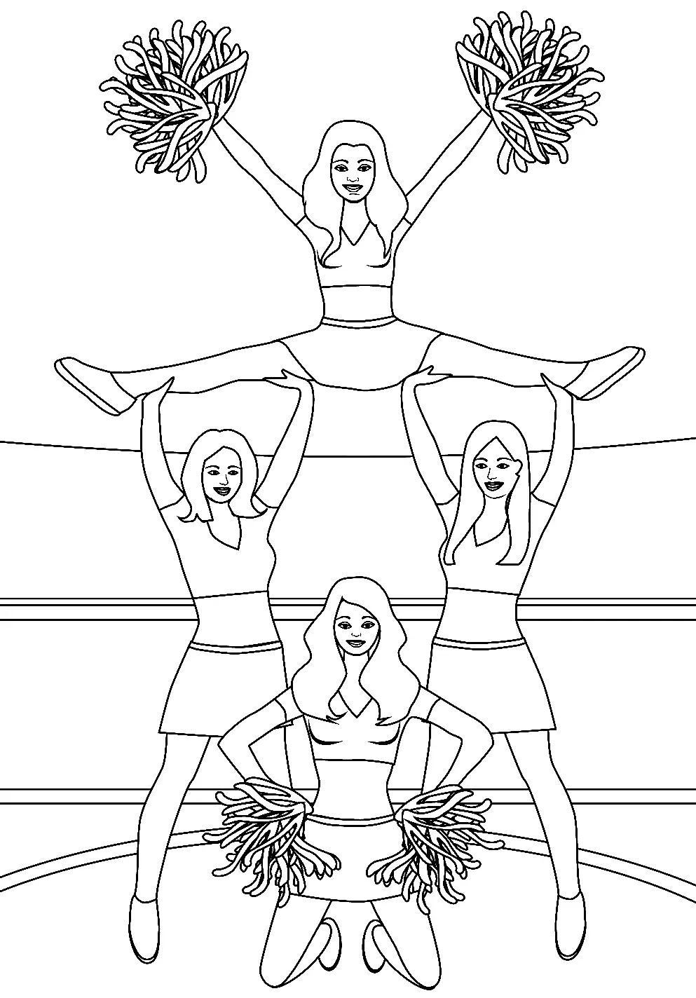 Cheerleading Coloring Pages To Print Free Printable Coloring Pages