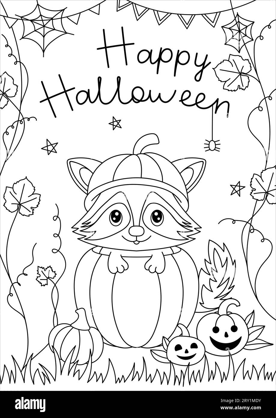 Children s Halloween Coloring Book Cute Animal In A Pumpkin Children s Halloween Coloring Book Cute Animal In A Pumpkin