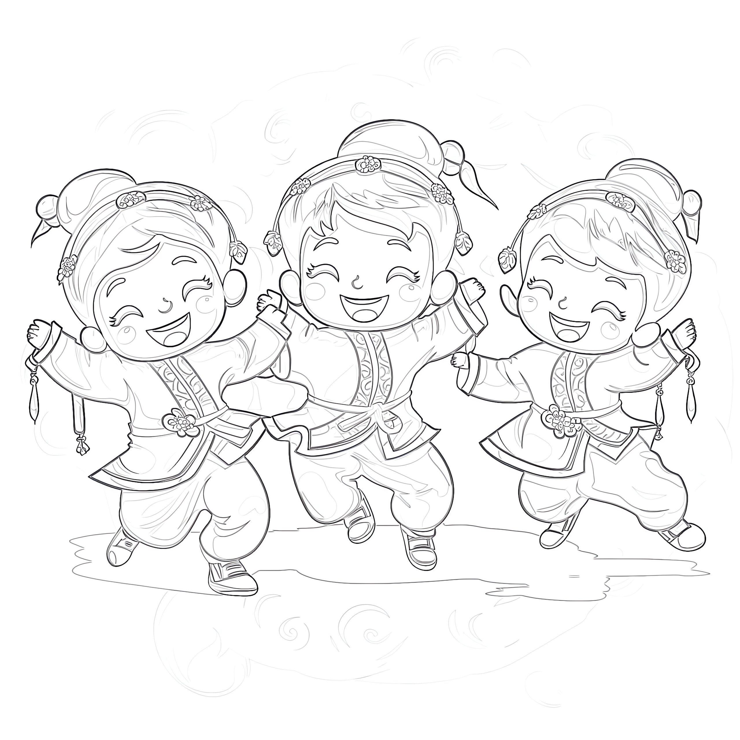 Chinese New Year Dance Coloring Page Coloring Pages Mimi Panda