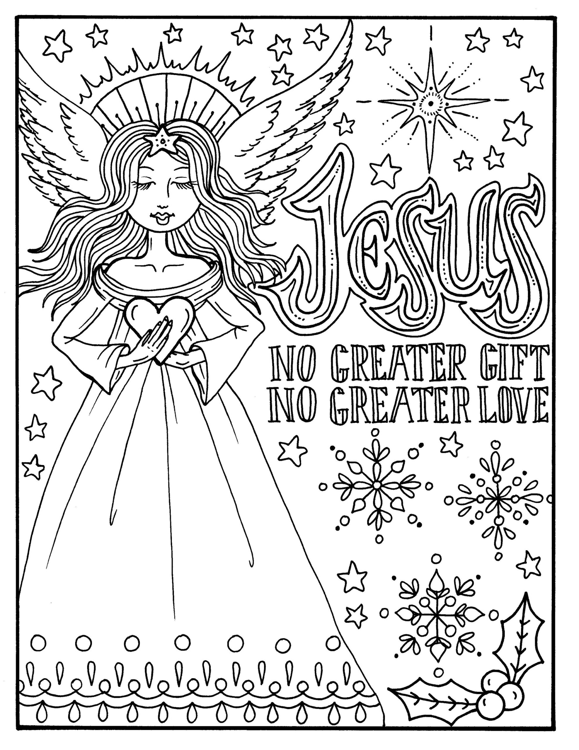 Christmas Angel Coloring Page Coloring Fun For Christmas Christian Bible Scripture Church Sunday School Etsy