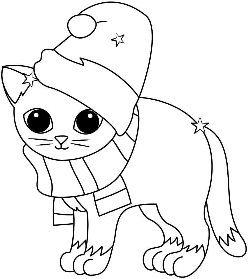 Christmas Cat Coloring Page Download Print Or Color Online For Free Christmas Cat Coloring Page Download Print Or Color Online For Free