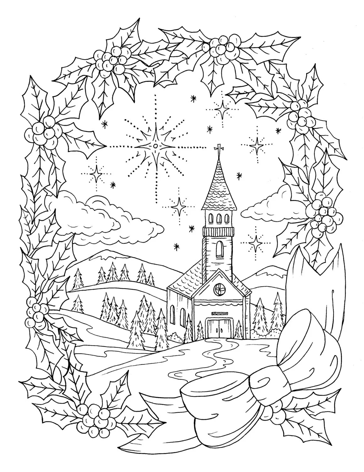 Christmas Coloring Page Instant Download Adult Coloring Christian Etsy UK