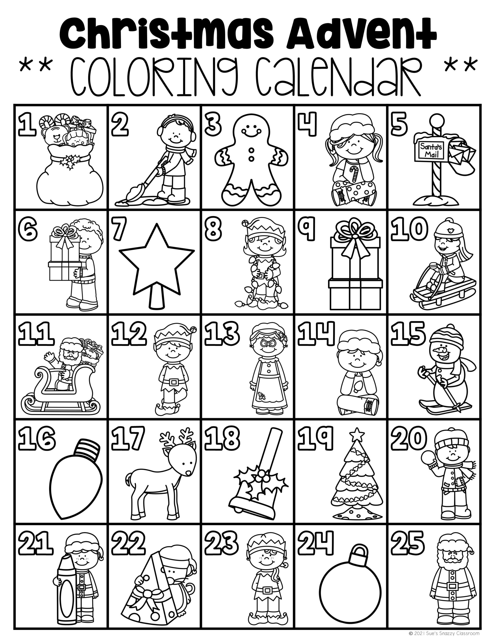 Free Printable Advent Calendar Coloring Page Free Printable Advent Calendar Coloring Page