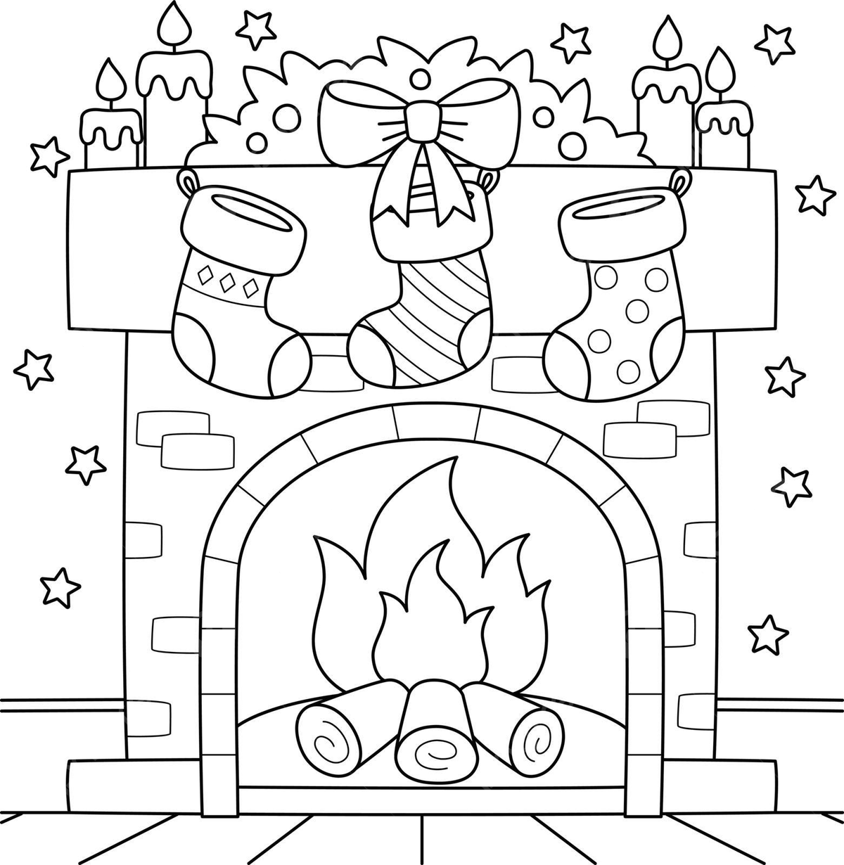 Christmas Stocking Coloring Pages Free