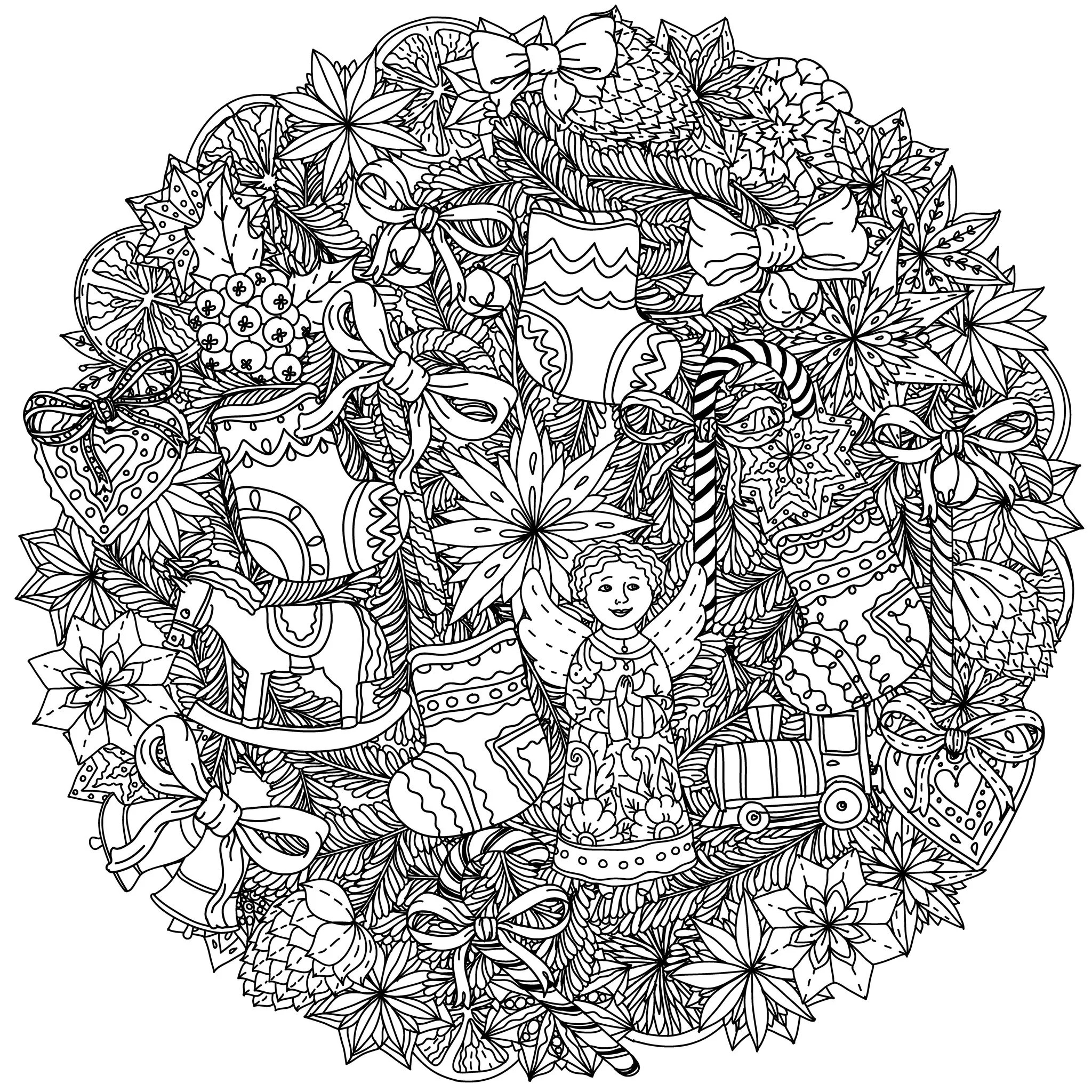 Christmas Mandala By Mashabr Christmas Coloring Pages For Adults Christmas Mandala By Mashabr Christmas Coloring Pages For Adults