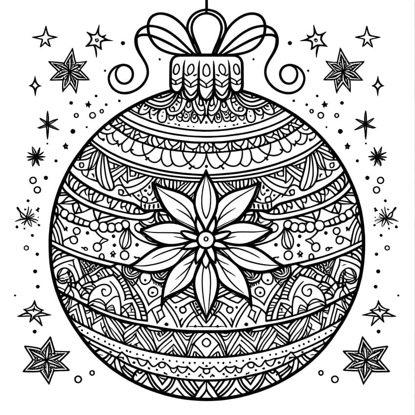 Christmas Ornament Coloring Pages Printable