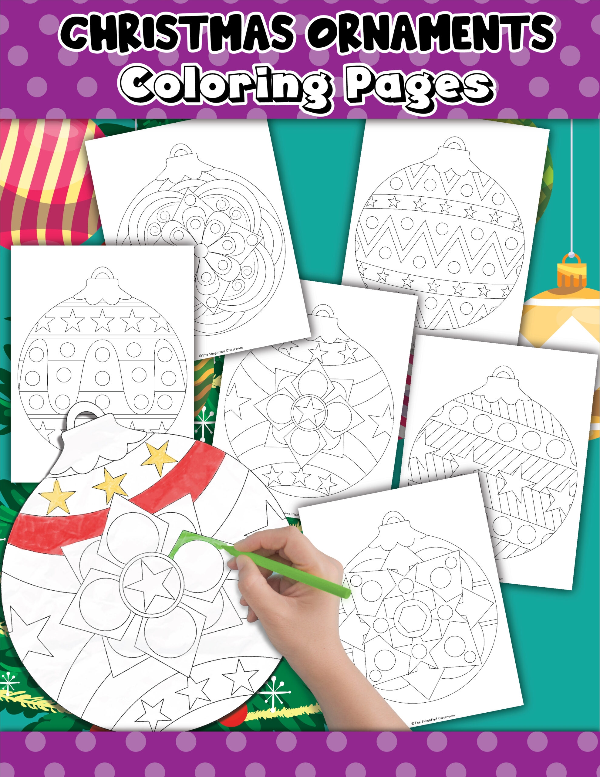 Christmas Ornament Coloring Pages The Simplified Classroom