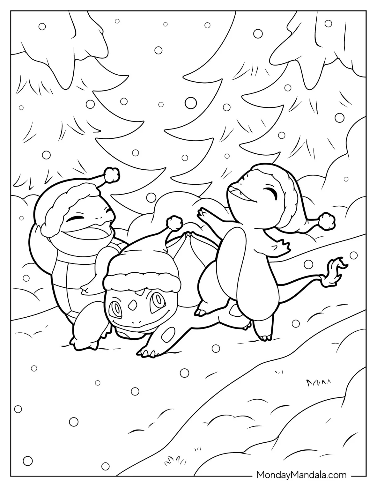 Christmas Pokemon Coloring Pages Free Printables 
