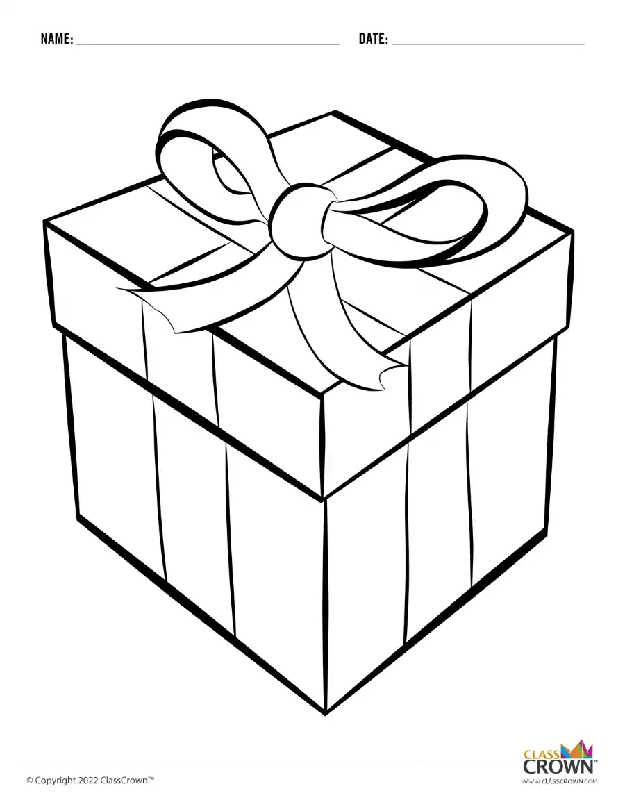 Christmas Present Coloring Page Coloring Pages ClassCrown