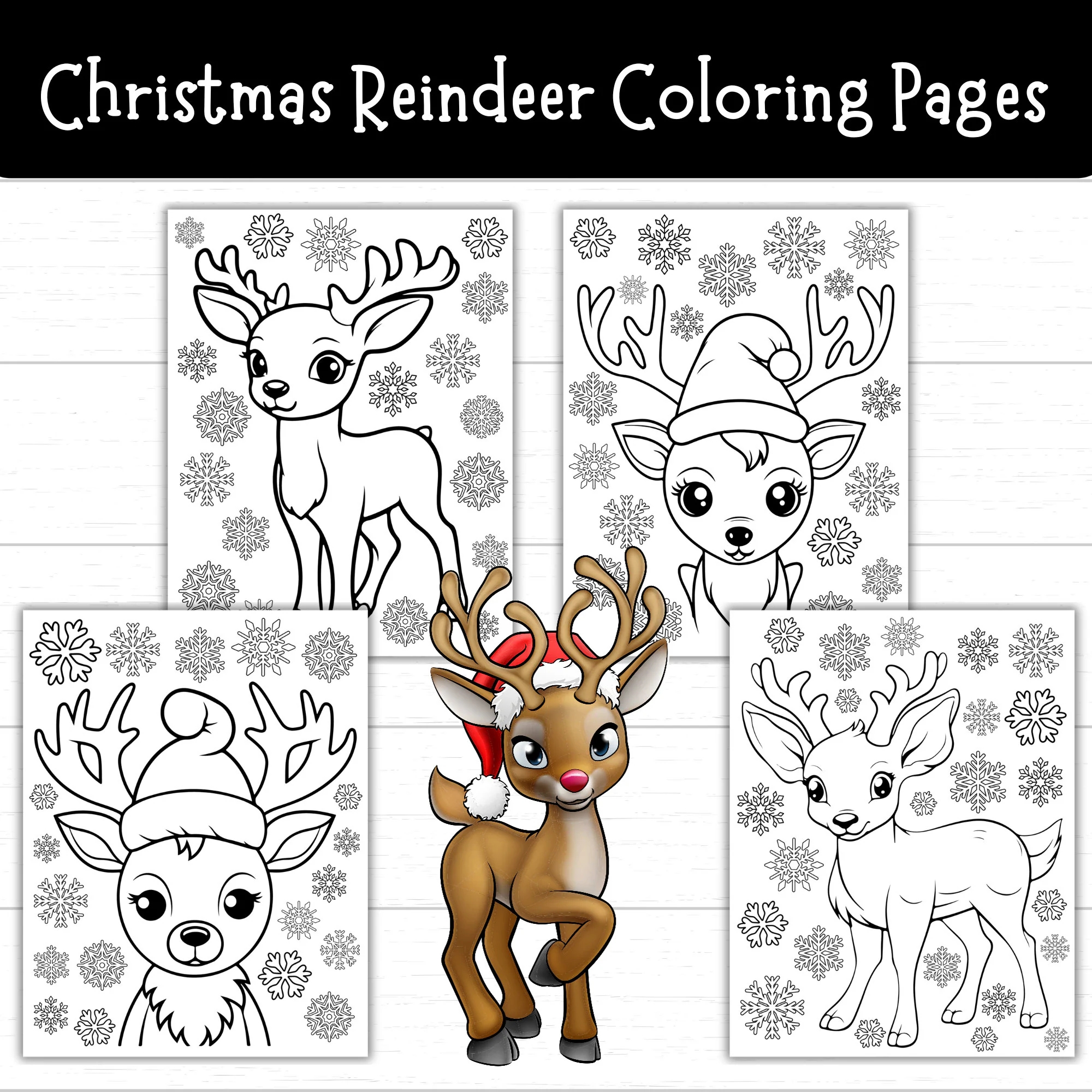 Christmas Reindeer Coloring Pages Winter Reindeer Coloring Pages Reindeer Coloring Pages Christmas Coloring Pages Christmas Activities Etsy