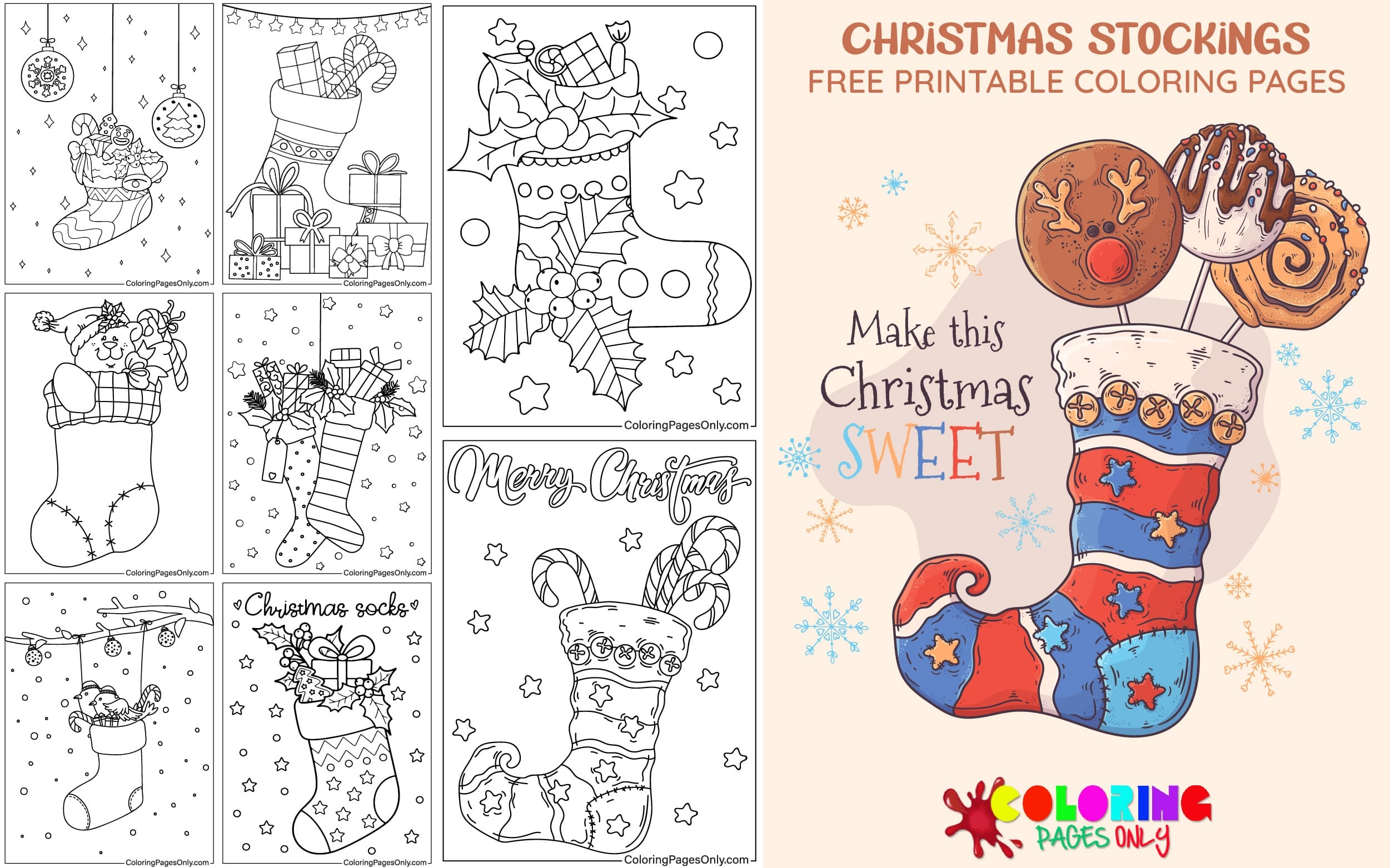Free Coloring Pages For Christmas Stockings
