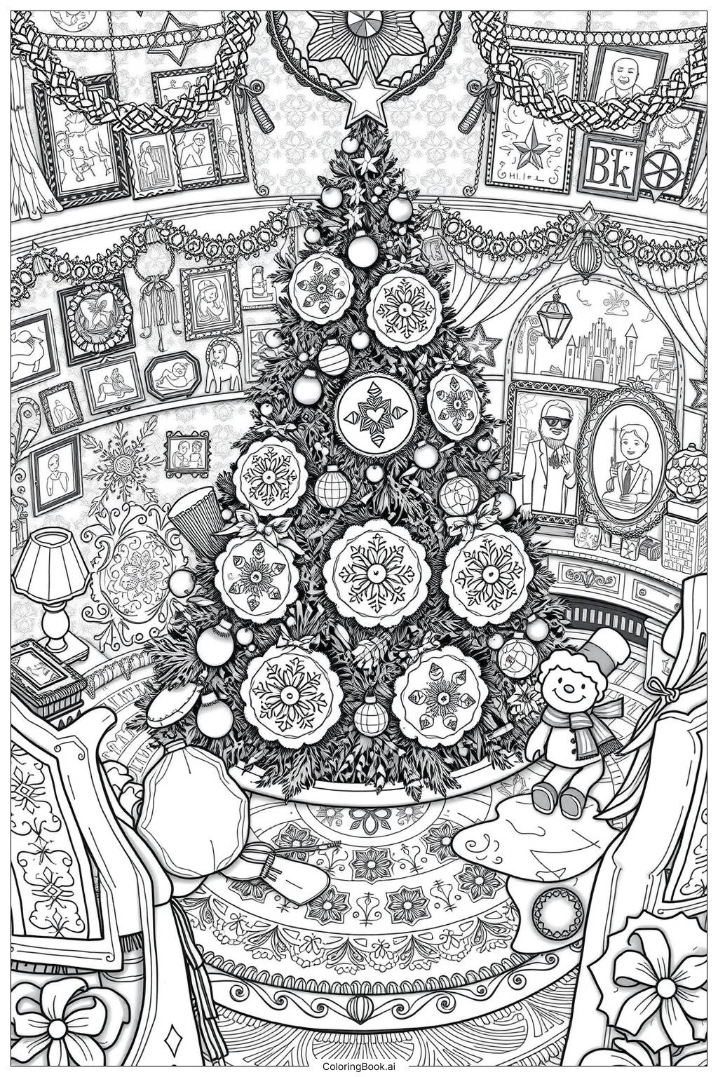 Free Printable Christmas Tree Coloring Pages For Adults