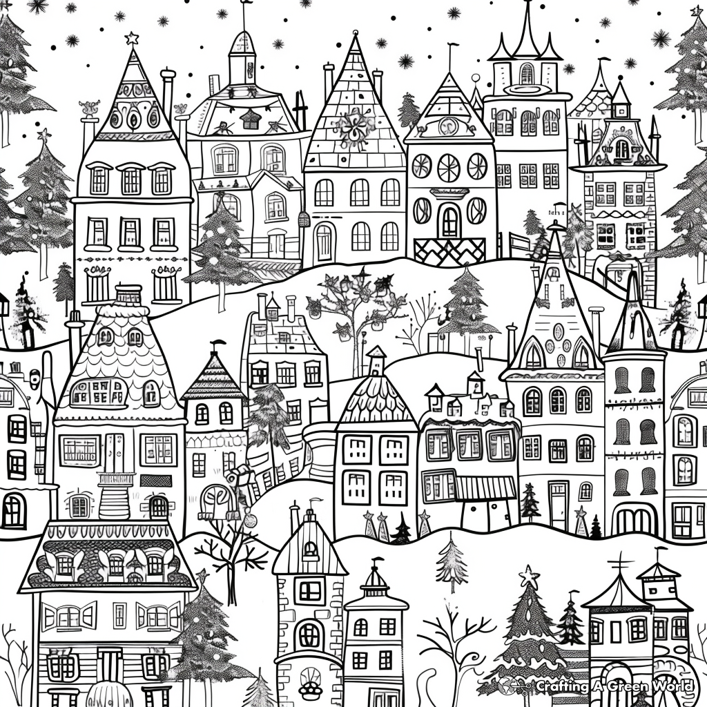 Christmas Village Coloring Pages Free U0026 Printable Christmas Village Coloring Pages Free U0026 Printable