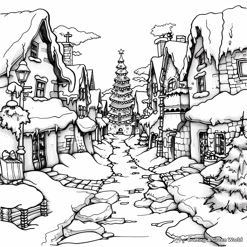 Christmas Village Coloring Pages Free U0026 Printable Christmas Village Coloring Pages Free U0026 Printable