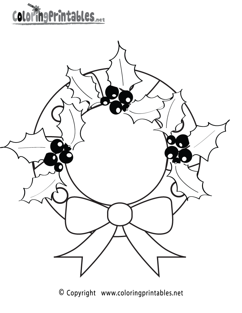 Christmas Wreath Coloring Page A Free Holiday Coloring Printable