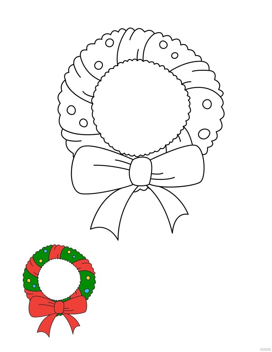 Christmas Wreath Printable Coloring Pages Christmas Wreath Printable Coloring Pages