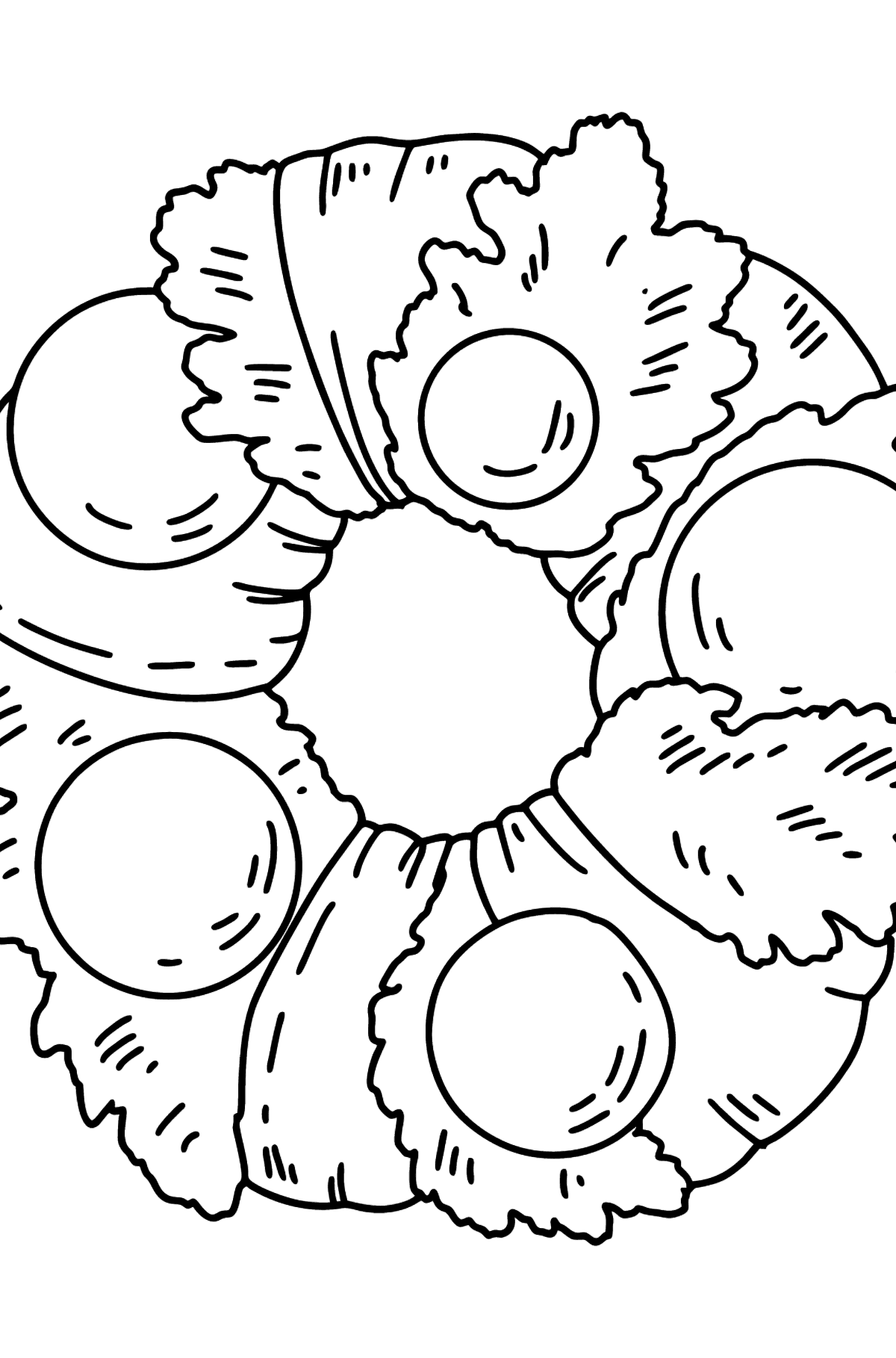 Christmas Wreath Coloring Page Online And Print For Free 