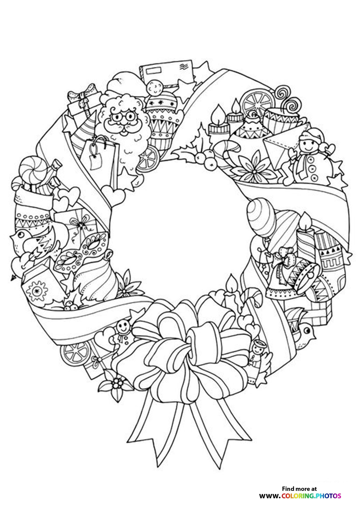 Free Printable Christmas Wreath Coloring Pages Free Printable Christmas Wreath Coloring Pages