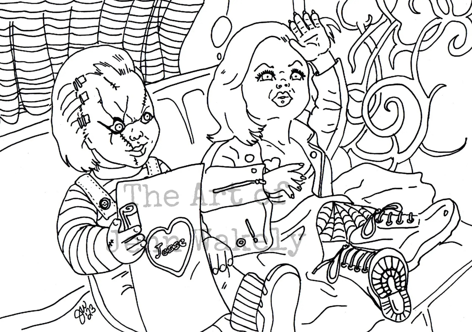 Chucky Coloring Pages Etsy UK