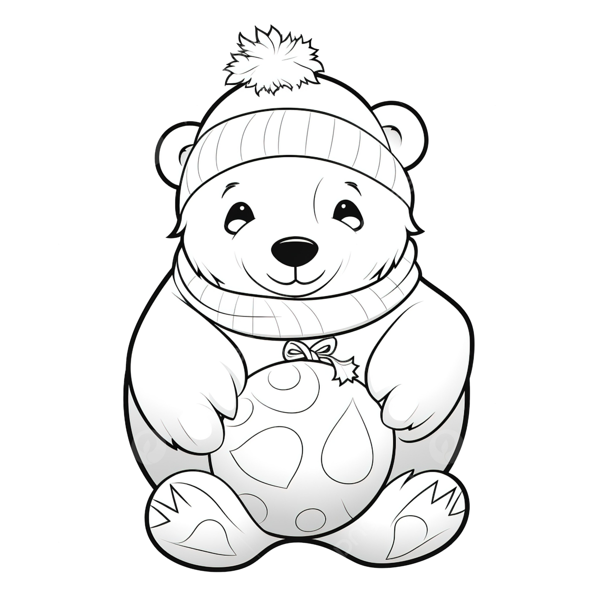 Coloring Book With A Cute Polar Bear Hug Christmas Ball Coloring Pages Color Book Christmas Coloring PNG Transparent Image And Clipart For Free Download