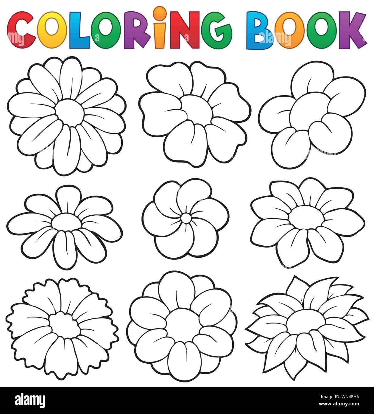Coloring Book With Flower Theme 8 Stock Vector Image Art Alamy Coloring Book With Flower Theme 8 Stock Vector Image Art Alamy