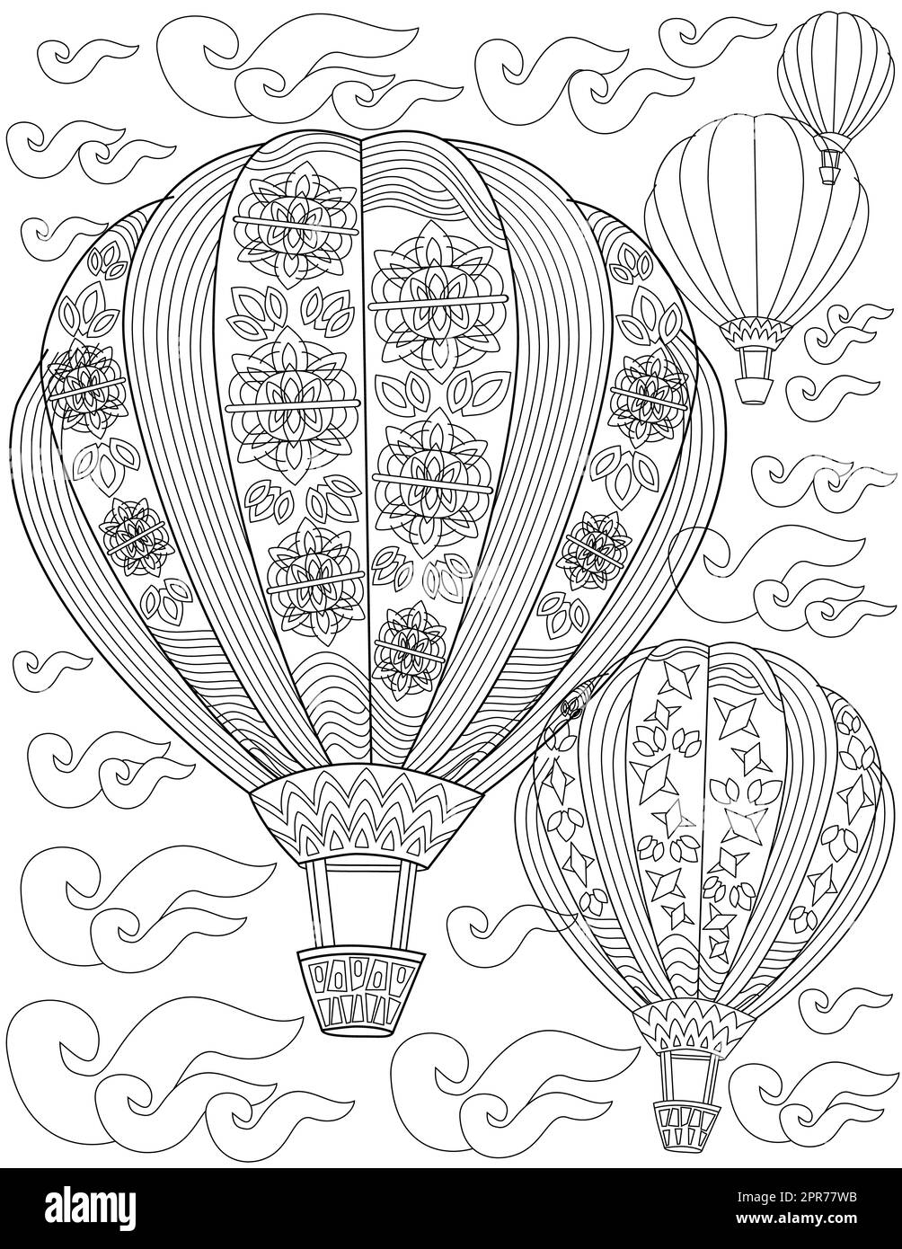 Coloring Page Balloons Black And White Stock Photos Images Alamy