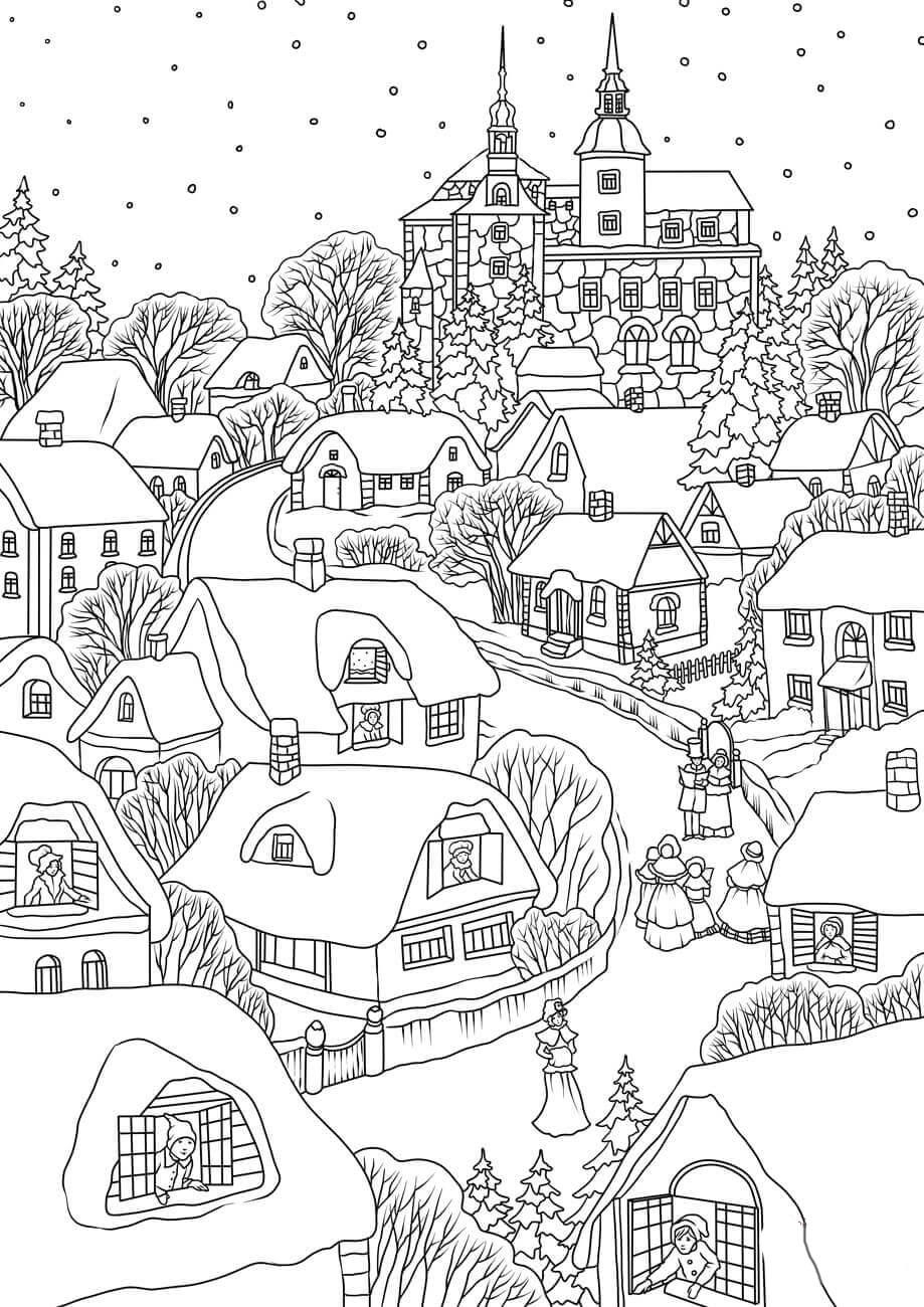Coloring Page Christmas Village Free Printables Img 31828 Coloring Page Christmas Village Free Printables Img 31828