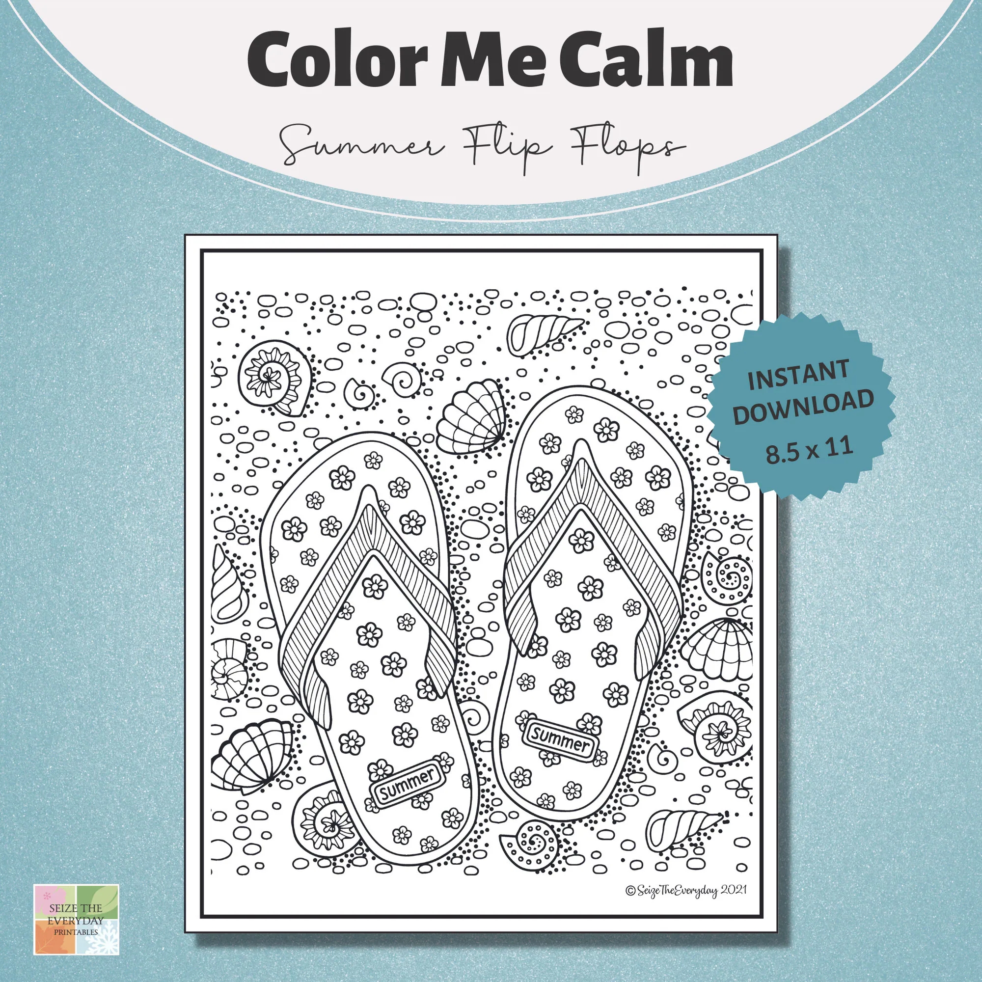 Coloring Page Color Me Calm Series Adult And Teen Coloring Pages Summer Printable Summer Flip Flops Printable Instant Download Etsy Coloring Page Color Me Calm Series Adult And Teen Coloring Pages Summer Printable Summer Flip Flops Printable Instant Download Etsy