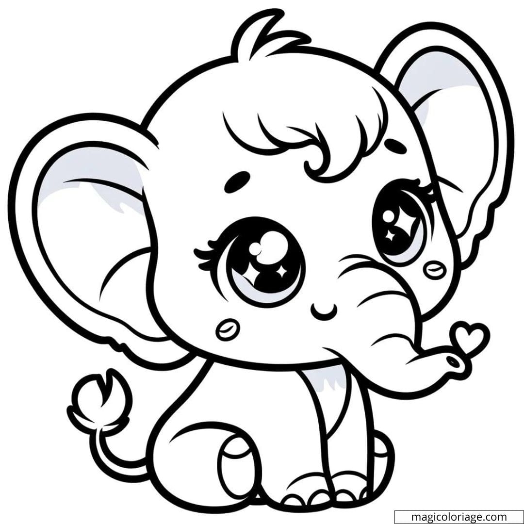 Coloring Page Little Disney Kawaii Elephant With Giant Ears Coloring Page Little Disney Kawaii Elephant With Giant Ears