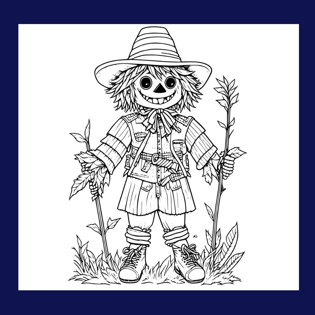 Scarecrow Coloring Page Free Printable