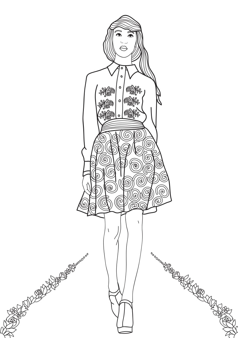 Coloring Pages Free Adult Coloring Pages Fashion Show